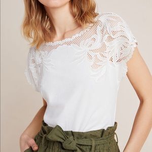 Maeve by Anthropologie Carina Lace Tee